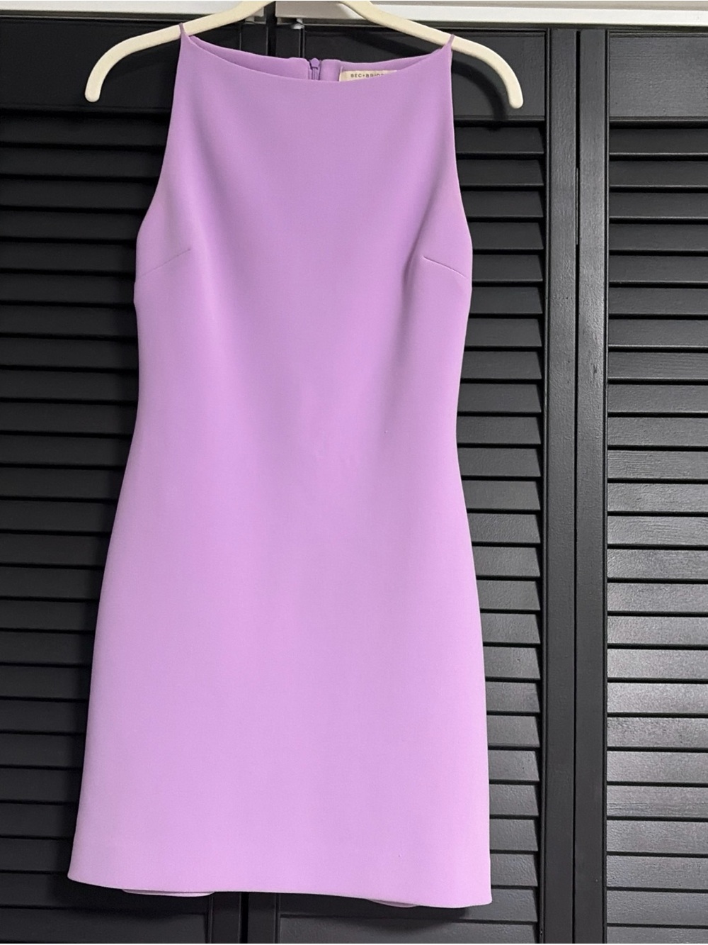 Bec & Bridge Lilac High-Neck Mini Dress